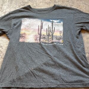 Gray Cactus Graphic Womens T-Shirt